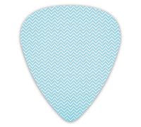 Guitar Picks 12 Pack Universal ABS Guitar Picks,OceanBlue Colored Zig Zag Line Wave Like Imagefor Acoustic and Electric Guitar