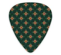 Guitar Picks 12 Pack Universal ABS Guitar Picks,Ornamental Flowers Dark Background Festive Plant Arrangementfor Acoustic and Electric Guitar