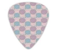 Guitar Picks 12 Pack Universal ABS Guitar Picks,Ornamental Illustration Of Multi Petal Chrysanthemum Flowers Patternfor Acoustic and Electric Guitar
