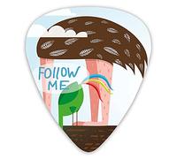 Guitar Picks 12 Pack Universal ABS Guitar Picks,Ostrich And Rooster Eating On Roof Birds With Long Necks And Follow Me Labelfor Acoustic and Electric Guitar