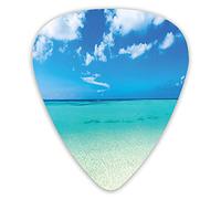 Guitar Picks 12 Pack Universal ABS Guitar Picks,Paradise Ocean Dreamy Sea Vacation Serene Summer Exotic Relax Summer Picturefor Acoustic and Electric Guitar