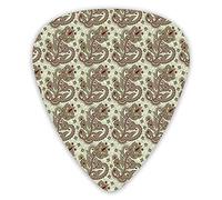 Guitar Picks 12 Pack Universal ABS Guitar Picks,Persian Middle Eastern Floral Pattern With Traditional Folk Boho Effectsfor Acoustic and Electric Guitar