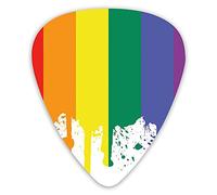 Guitar Picks 12 Pack Universal ABS Guitar Picks,Rainbow Flag Pattern Support Pride Lifestyle Freedom Love Color Splashes Printfor Acoustic and Electric Guitar