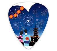 Guitar Picks 12 Pack Universal ABS Guitar Picks,Romantic Japanese Couple With Traditional Costumes Watching Summer Festival Showfor Acoustic and Electric Guitar