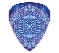 Guitar Picks 12 Pack Universal ABS Guitar Picks,Sacred Geometry Symbols With Symmetrical Elements Middle Easternfor Acoustic and Electric Guitar