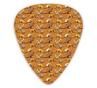 Guitar Picks 12 Pack Universal ABS Guitar Picks,Safari Inspired Sandy And Grungy Background Withffy Marsupial Animal Drawingsfor Acoustic and Electric Guitar
