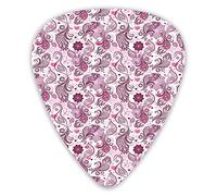 Guitar Picks 12 Pack Universal ABS Guitar Picks,Scales Swirls And Hearts In Romantic Depiction Of Nature With Birds And Flowersfor Acoustic and Electric Guitar