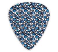 Guitar Picks 12 Pack Universal ABS Guitar Picks,Sea Inspired Abstract Composition With Floral Elements And Dotsfor Acoustic and Electric Guitar