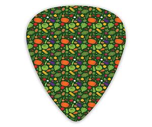 Guitar Picks 12 Pack Universal ABS Guitar Picks,Simplistic Drawn OrganicFood Pattern Carrot Pepper Potato Cornfor Acoustic and Electric Guitar