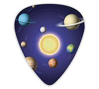 Guitar Picks 12 Pack Universal ABS Guitar Picks,Solar System Illustration Showing Planets Around Sun Harmony Of Galaxy Science Room Imagefor Acoustic and Electric Guitar