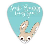 Guitar Picks 12 Pack Universal ABS Guitar Picks,Some Bunny Loves You Text And A Funny Friendly Rabbit With A Big Smilefor Acoustic and Electric Guitar