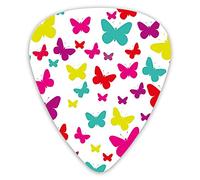 Guitar Picks 12 Pack Universal ABS Guitar Picks,Spring Inspired Butterflies Forming A Heart Multicolored Image Love Nature Themefor Acoustic and Electric Guitar