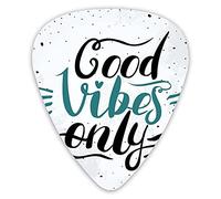 Guitar Picks 12 Pack Universal ABS Guitar Picks,Stylized Hand Letters Calligraphy Dots Wavy Lines And Little Heart Modernfor Acoustic and Electric Guitar