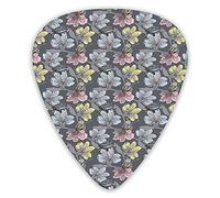 Guitar Picks 12 Pack Universal ABS Guitar Picks,Surreal Birds On Flower Tops Tropical Hibiscus Bouquet Exotic Imagefor Acoustic and Electric Guitar
