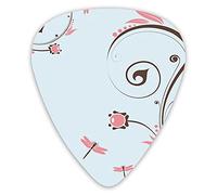 Guitar Picks 12 Pack Universal ABS Guitar Picks,Swirled Shabby Chic Blossom Branches Fragrance Essence Themefor Acoustic and Electric Guitar
