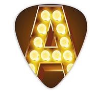 Guitar Picks 12 Pack Universal ABS Guitar Picks,The First Letter Of The Alphabet Symbol Old Cinema Inspired Design Imagefor Acoustic and Electric Guitar