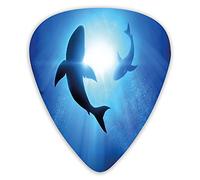 Guitar Picks 12 Pack Universal ABS Guitar Picks,Underwater World With Fish Silhouettes Circling In The Sea Surreal Ocean Life Printfor Acoustic and Electric Guitar
