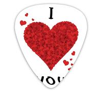 Guitar Picks 12 Pack Universal ABS Guitar Picks,Valentines Bouquet Shape Abstract Heart My Dear Friendship Affection Themefor Acoustic and Electric Guitar