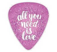 Guitar Picks 12 Pack Universal ABS Guitar Picks,Valentines Day Concept Abstract Floral Wreath Brush Font Paint Splashes Grunge Lookfor Acoustic and Electric Guitar
