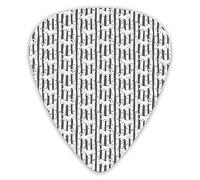 Guitar Picks 12 Pack Universal ABS Guitar Picks,Vertical Stripes With Doodle Stars Hearts Dots And Funny Ponies Nursery Themefor Acoustic and Electric Guitar