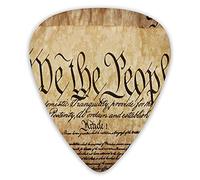 Guitar Picks 12 Pack Universal ABS Guitar Picks,Vintage Constitution Text Of America National Glory Fourth Of July Theme Picturefor Acoustic and Electric Guitar