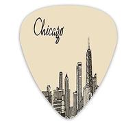 Guitar Picks 12 Pack Universal ABS Guitar Picks,Vintage Style Urban Silhouette Country Culture Architecture Capitalfor Acoustic and Electric Guitar