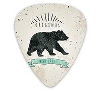 Guitar Picks 12 Pack Universal ABS Guitar Picks,Vintage Wildlife Label Hunting Theme Icon With Random Dots Predator Pawsfor Acoustic and Electric Guitar