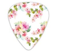 Guitar Picks 12 Pack Universal ABS Guitar Picks,Watercolor Stylized Shabby Chic Nature Petals In Soft Tones Artsy Picturefor Acoustic and Electric Guitar