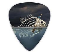 Guitar Picks 12 Pack Universal ABS Guitar Picks,With Fish Skeleton In The Sea Kayaking Lifestyle Climate Illustrationfor Acoustic and Electric Guitar