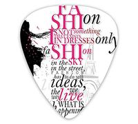 Guitar Picks 12 Pack Universal ABS Guitar Picks,Woman Figure In Paris In Autumn Inspirational Words Vogue Theme Art Printfor Acoustic and Electric Guitar