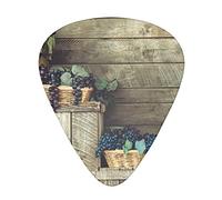 Guitar Picks 12 Pack Various Grapes In Wicker Basket Single Sided Printing Thin Medium Heavy Plectrums