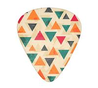 Guitar Picks 12 Pack Vintage Colored Triangle Pattern With Grunge 0.46mm/0.71mm/0.96mm Thin Medium Heavy Plectrums