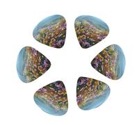 Guitar Picks 12 Pack Wildflowers Print Guitar Pick Holder Personalized Guitar Picks for Acoustic Guitars Violin Ukulele Bass