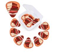 Guitar Picks 12 Pack with Organizer Storage Box Orange Stack of Books Guitar Plectrums Guitar Accessories for Acoustic Guitar Guitar Pick for Ukulele Bass 0.46mm 0.71mm 0.96mm