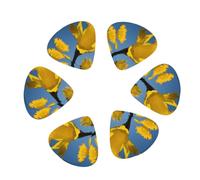 Guitar Picks 12 Pack Yellow Daffodil Print Guitar Pick Holder Personalized Guitar Picks for Acoustic Guitars Violin Ukulele Bass