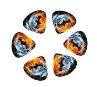 Guitar Picks 12 Pack Yin yang fire water Print Guitar Pick Holder Personalized Guitar Picks for Acoustic Guitars Violin Ukulele Bass