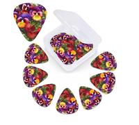 Guitar Picks 12 Pcs 3 Different Thickness Guitar Pick With Storage Box Pansy Perfection Guitar Picks Acoustic Guitar Plectrums for Bass Electric Ukulele