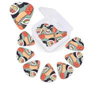 Guitar Picks 12 Pcs 3 Different Thickness Guitar Pick With Storage Box Sushi Guitar Picks Acoustic Guitar Plectrums for Bass Electric Ukulele