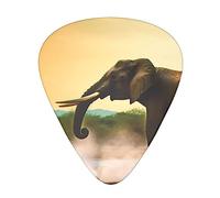 Guitar Picks 12 Pcs Africa Elephant Print Guitar Plectrums for Bass Electric Acoustic Guitars Ukulele