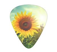 Guitar Picks 12 Pcs Beautiful Sunflower Print Guitar Plectrums for Bass Electric Acoustic Guitars Ukulele