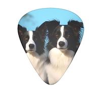 Guitar Picks 12 Pcs Border Collie Print Guitar Plectrums for Bass Electric Acoustic Guitars Ukulele
