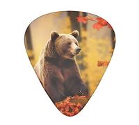 Guitar Picks 12 Pcs Brown bear in autumn Print Guitar Plectrums for Bass Electric Acoustic Guitars Ukulele