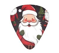 Guitar Picks 12 Pcs Christmas Santa Claus Print Guitar Plectrums for Bass Electric Acoustic Guitars Ukulele