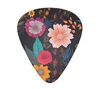Guitar Picks 12 Pcs Colorful Boho Floral Print Guitar Plectrums for Bass Electric Acoustic Guitars Ukulele