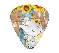 Guitar Picks 12 Pcs cute elephant and sunflowers Print Guitar Plectrums for Bass Electric Acoustic Guitars Ukulele