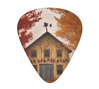 Guitar Picks 12 Pcs Fall Country Barn Print Guitar Plectrums for Bass Electric Acoustic Guitars Ukulele