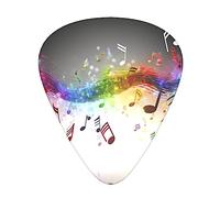 Guitar Picks 12 Pcs Jumping Musical Notes Print Guitar Plectrums for Bass Electric Acoustic Guitars Ukulele