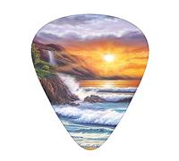 Guitar Picks 12 Pcs Lighthouse at Sunset Print Guitar Plectrums for Bass Electric Acoustic Guitars Ukulele