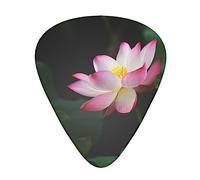 Guitar Picks 12 Pcs Lotus Flower Print Guitar Plectrums for Bass Electric Acoustic Guitars Ukulele