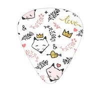 Guitar Picks 12 Pcs love Cartoon fox Print Guitar Plectrums for Bass Electric Acoustic Guitars Ukulele